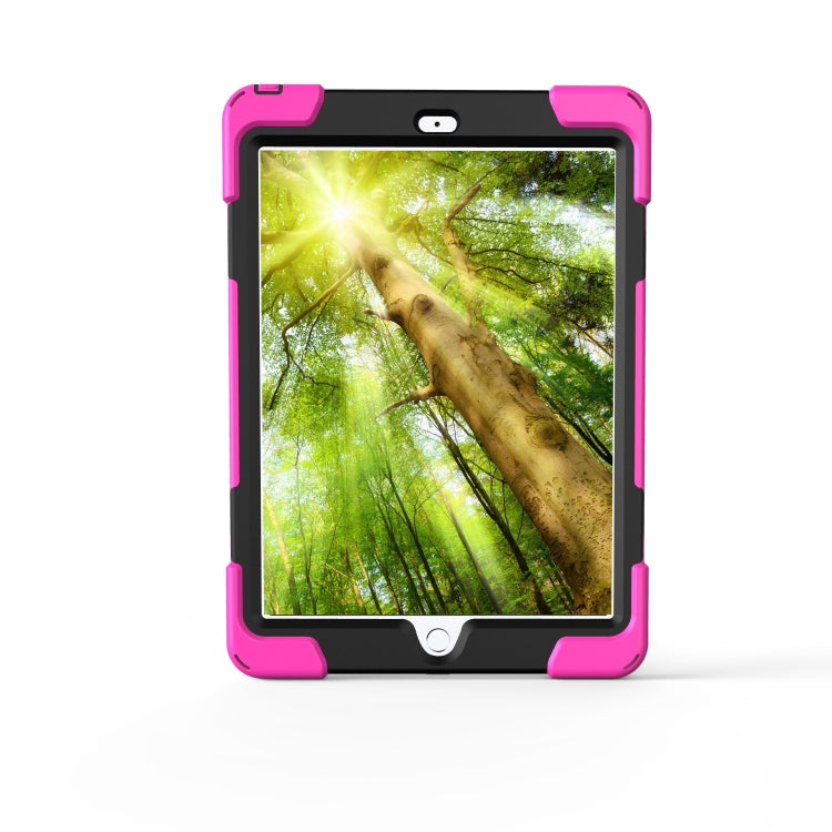 For iPad 9.7 (2018) & iPad 9.7 (2017) 360 Degree Rotation PC + Silicone Protective Case with Holder & Hand-strap, For iPad 9.7 (2018) & iPad 9.7 (2017)