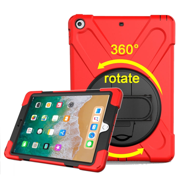 For iPad 9.7 (2018) & iPad 9.7 (2017) 360 Degree Rotation PC + Silicone Protective Case with Holder & Hand-strap, For iPad 9.7 (2018) & iPad 9.7 (2017)