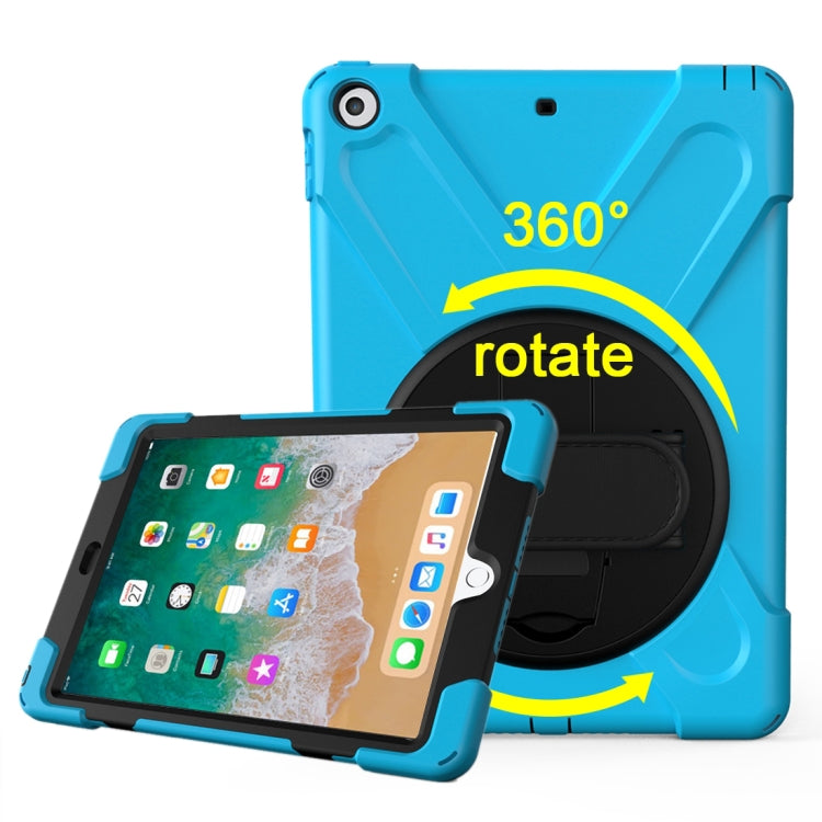 For iPad 9.7 (2018) & iPad 9.7 (2017) 360 Degree Rotation PC + Silicone Protective Case with Holder & Hand-strap, For iPad 9.7 (2018) & iPad 9.7 (2017)