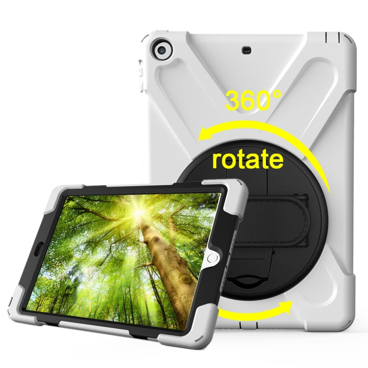 For iPad 9.7 (2018) & iPad 9.7 (2017) 360 Degree Rotation PC + Silicone Protective Case with Holder & Hand-strap, For iPad 9.7 (2018) & iPad 9.7 (2017)