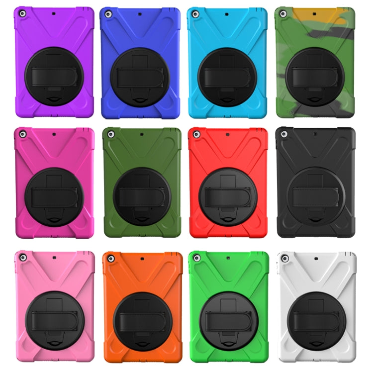 For iPad 9.7 (2018) & iPad 9.7 (2017) 360 Degree Rotation PC + Silicone Protective Case with Holder & Hand-strap, For iPad 9.7 (2018) & iPad 9.7 (2017)