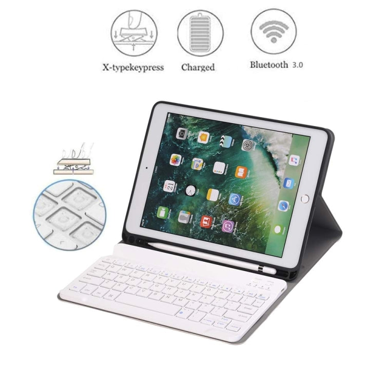 Detachable Bluetooth Keyboard + Horizontal Flip Leather Tablet Case with Holder & Pencil Holder for iPad Pro 9.7 inch, iPad Air, iPad Air 2, iPad 9.7 inch (2017), iPad 9.7 inch (2018), A07B Gold, A07B Blue, A07B Rose Gold, A07B Black