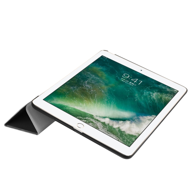 Étui en cuir à rabat horizontal texturé Custer pour iPad 9.7 (2018) et iPad 9.7 (2017) avec support pliable en trois parties et fonction veille/réveil, pour iPad 9.7 (2018), pour iPad 9.7 (2018) et iPad 9.7 (2017), pour iPad 9.7 pouces 2017