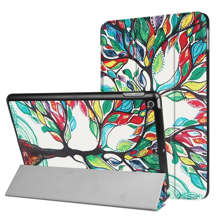 Étui en cuir à rabat horizontal avec support triple pour iPad 9.7 (2018) et iPad 9.7 (2017), motif peinture à texture croisée, IP7D1011A, IP7D1011B, IP7D1011C, IP7D1011D, IP7D1011E, IP7D1011F, IP7D1011G, IP7D1011H, IP7D1011J, IP7D1011K