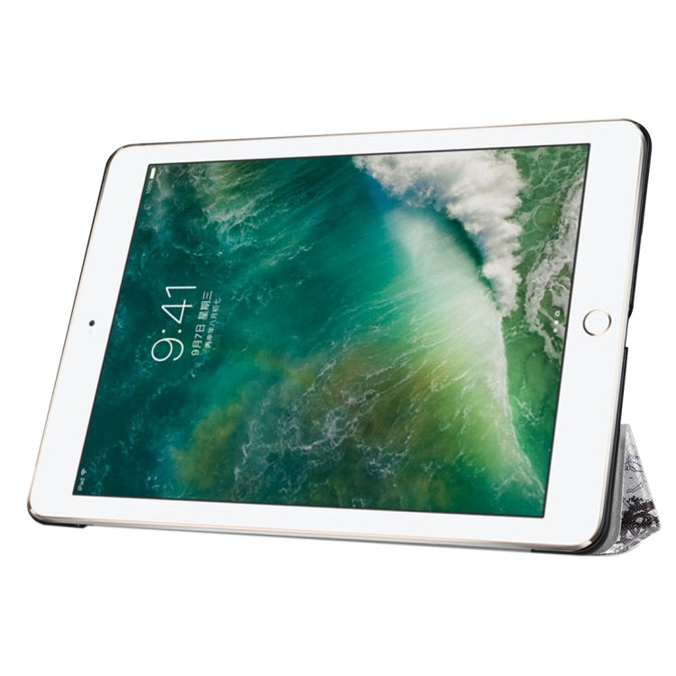 For iPad 9.7 (2018) & iPad 9.7 (2017) Cross Texture Painting  Pattern Horizontal Flip Leather Case with Three-folding Holder, IP7D1011A, IP7D1011B, IP7D1011C, IP7D1011D, IP7D1011E, IP7D1011F, IP7D1011G, IP7D1011H, IP7D1011J, IP7D1011K