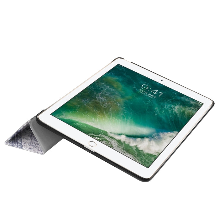 For iPad 9.7 (2018) & iPad 9.7 (2017) Cross Texture Painting  Pattern Horizontal Flip Leather Case with Three-folding Holder, IP7D1011A, IP7D1011B, IP7D1011C, IP7D1011D, IP7D1011E, IP7D1011F, IP7D1011G, IP7D1011H, IP7D1011J, IP7D1011K