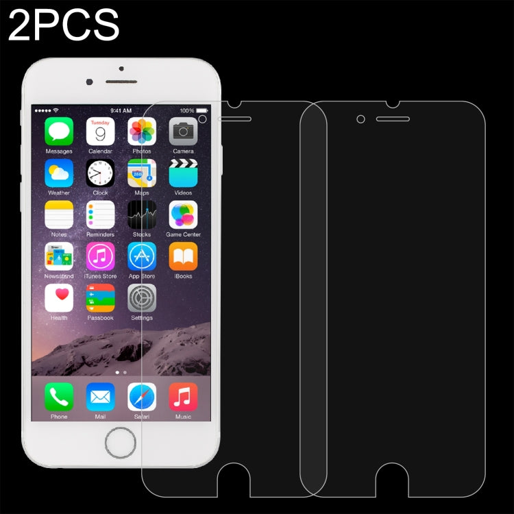 2 PCS for iPhone 8 / 7 / 6 / 6S 0.26mm 9H Surface Hardness 2.5D Explosion-proof Tempered Glass Non-full Screen Film, For iPhone 8 / 7 / 6 / 6S(2 PCS)