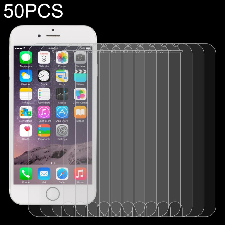 50 PCS For iPhone 8 / 7 / 6 / 6S 0.26mm 9H Surface Hardness 2.5D Explosion-proof Tempered Glass Non-full Screen Film, No Retail Package, For iiPhone 8 / 7 / 6 / 6S(50 PCS)
