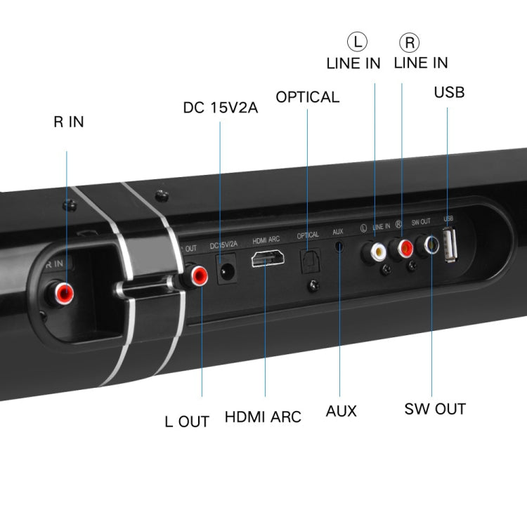 LP1807 Wireless Bluetooth Speaker, Support  AUX / Optical / HDMI ARC / RCA / Subwoofer / USB