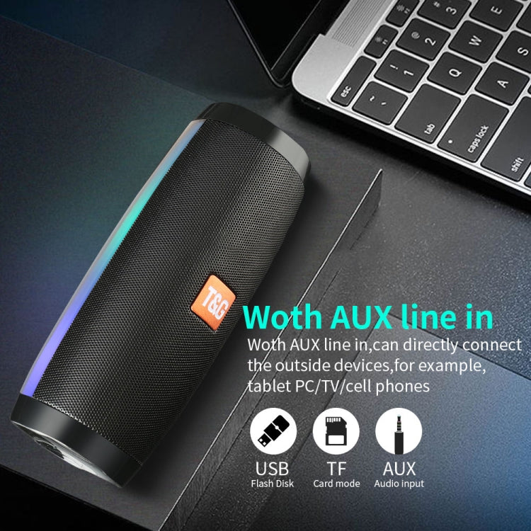 Mini enceinte portable sans fil Bluetooth 4.2 T&G TG157 avec lumières colorées et mélodie
