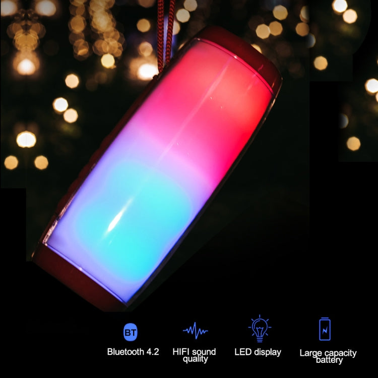 Mini enceinte portable sans fil Bluetooth 4.2 T&G TG157 avec lumières colorées et mélodie