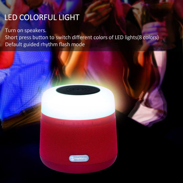 NewRixing NR-3500 Multi-function Atmosphere Light Wireless Charging Bluetooth Speaker with Hands-free Call Function, Support TF Card & USB & FM & AUX
