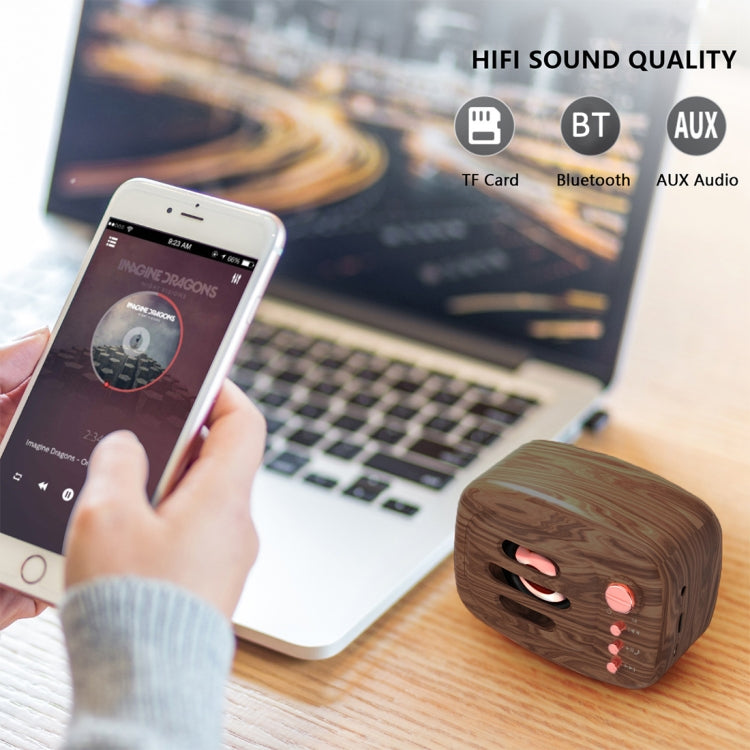 Enceinte Bluetooth sans fil B11 de style rétro, compatible appels mains libres, carte TF 32 Go et prise jack 3,5 mm