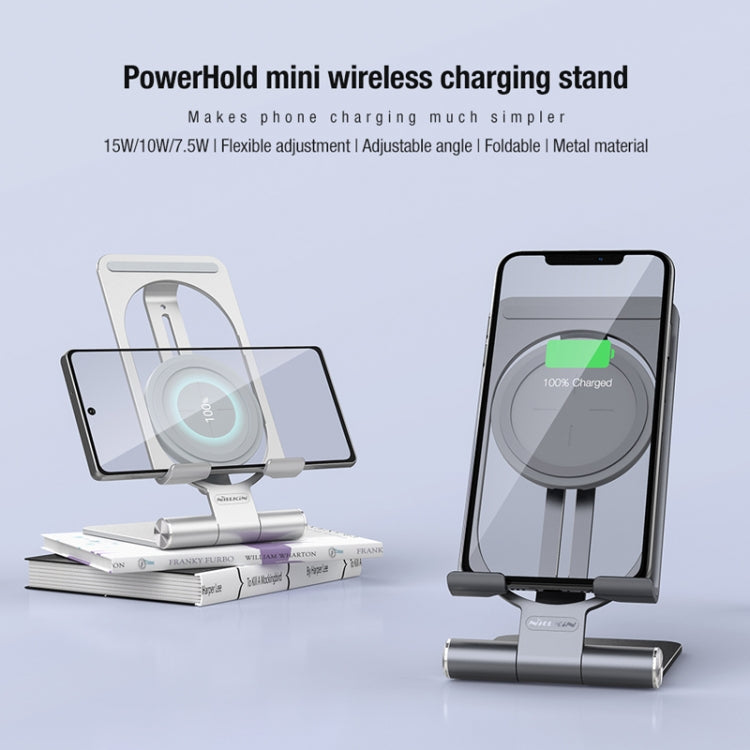 NILLKIN 2 in 1 15W PoweHold Mini Vertical Foldable Detachable Wireless Charger Mobile Phone Holder