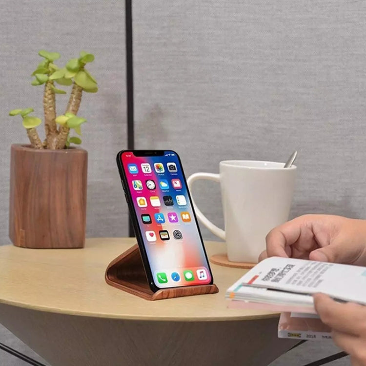 JS01 Wooden Desktop Phone Holder Universal Curved Wood Support Frame For Tablet Phones (Lindens), IP7G0650A, IP7G0650B, IP7G0650C