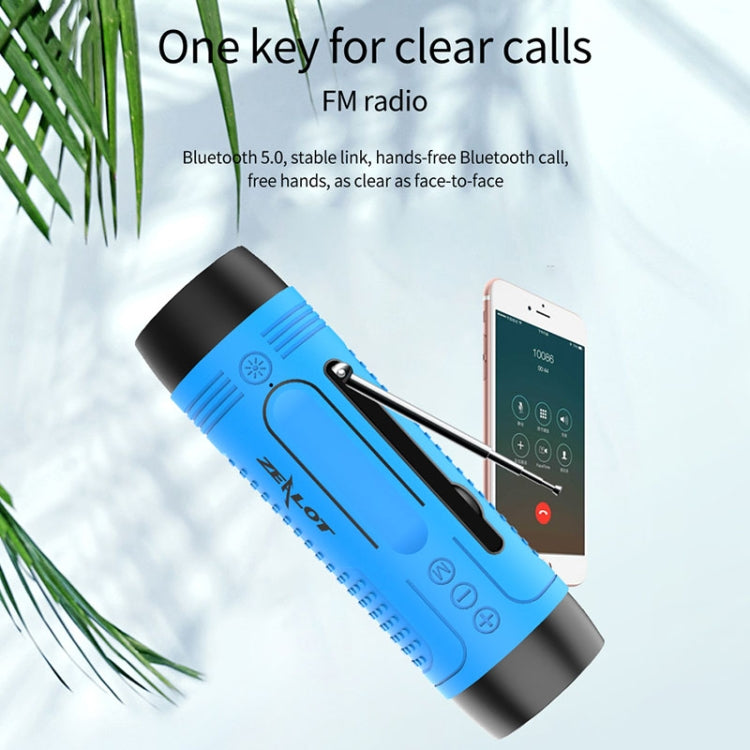 Enceinte Bluetooth multifonction sans fil ZEALOT A2, microphone intégré, prise en charge des appels Bluetooth, AUX, carte TF et lumières LED