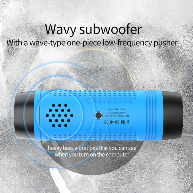 Enceinte Bluetooth multifonction sans fil ZEALOT A2, microphone intégré, prise en charge des appels Bluetooth, AUX, carte TF et lumières LED