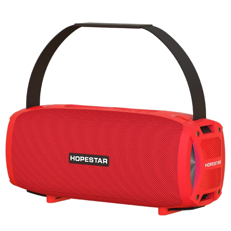 HOPESTAR H24 Pro TWS Portable Outdoor Waterproof Woven Textured Bluetooth Speaker with Rhythm Light, Support Hands-free Call & U Disk & TF Card & 3.5mm AUX & FM, H24 Pro Grey, H24 Pro Blue, H24 Pro Red, H24 Pro Black