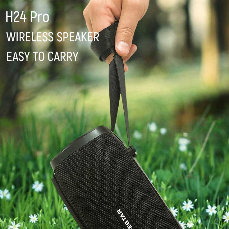 HOPESTAR H24 Pro TWS Portable Outdoor Waterproof Woven Textured Bluetooth Speaker with Rhythm Light, Support Hands-free Call & U Disk & TF Card & 3.5mm AUX & FM, H24 Pro Grey, H24 Pro Blue, H24 Pro Red, H24 Pro Black