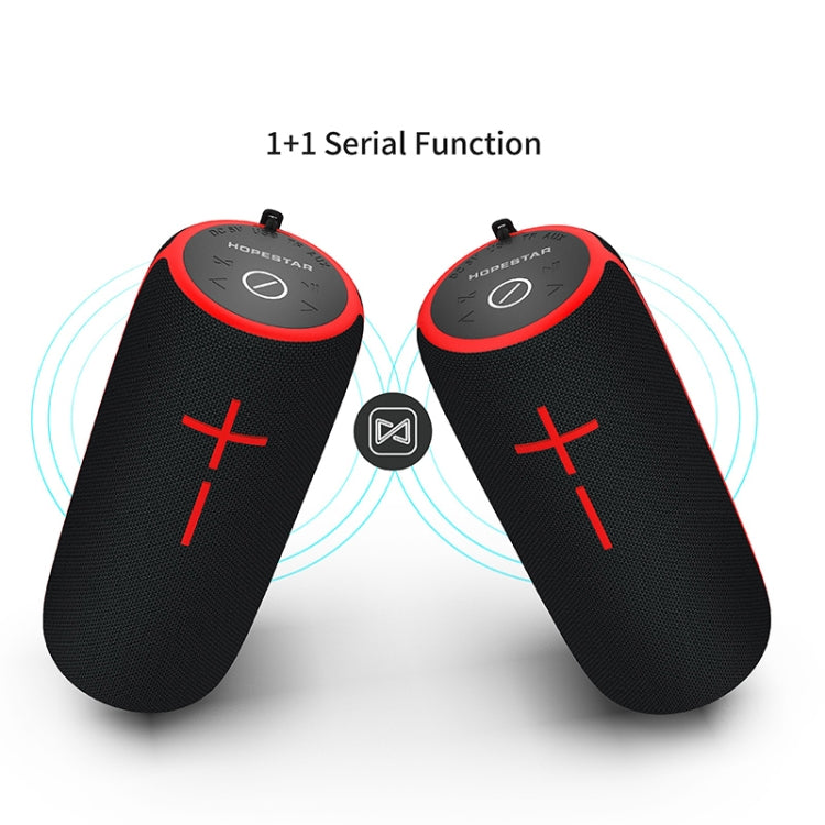 HOPESTAR P21 TWS Portable Outdoor Waterproof Woven Textured Bluetooth Speaker, Support Hands-free Call & U Disk & TF Card & 3.5mm AUX & FM, P21 Black