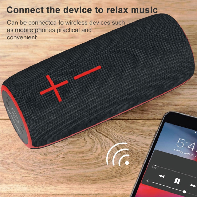 HOPESTAR P21 TWS Portable Outdoor Waterproof Woven Textured Bluetooth Speaker, Support Hands-free Call & U Disk & TF Card & 3.5mm AUX & FM, P21 Black