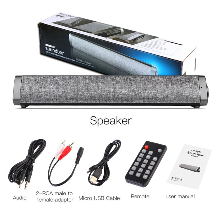 LP1811 Portable Bluetooth 5.0 Desktop Real Bass Bluetooth Speakers, Support TF Card & Hands-free Calls