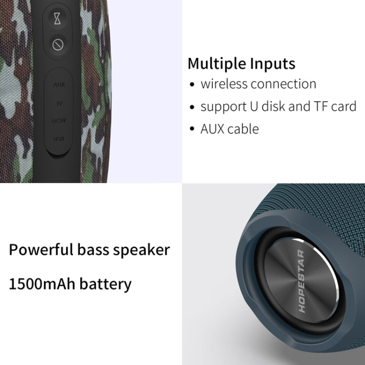 HOPESTAR P31 TWS Portable Outdoor Waterproof Lens-style Head Bluetooth Speaker with LED Color Light, Support Hands-free Call & U Disk & TF Card & 3.5mm AUX & FM, P31 Red