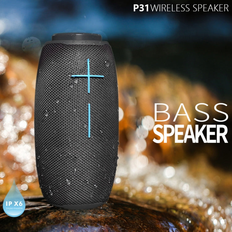 HOPESTAR P31 TWS Portable Outdoor Waterproof Lens-style Head Bluetooth Speaker with LED Color Light, Support Hands-free Call & U Disk & TF Card & 3.5mm AUX & FM, P31 Red