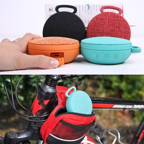 Mini enceinte Bluetooth portable ronde en tissu A01L, compatible appels mains libres et carte TF, A01L orange, A01L vert, A01L bleu, A01L rouge, A01L noir