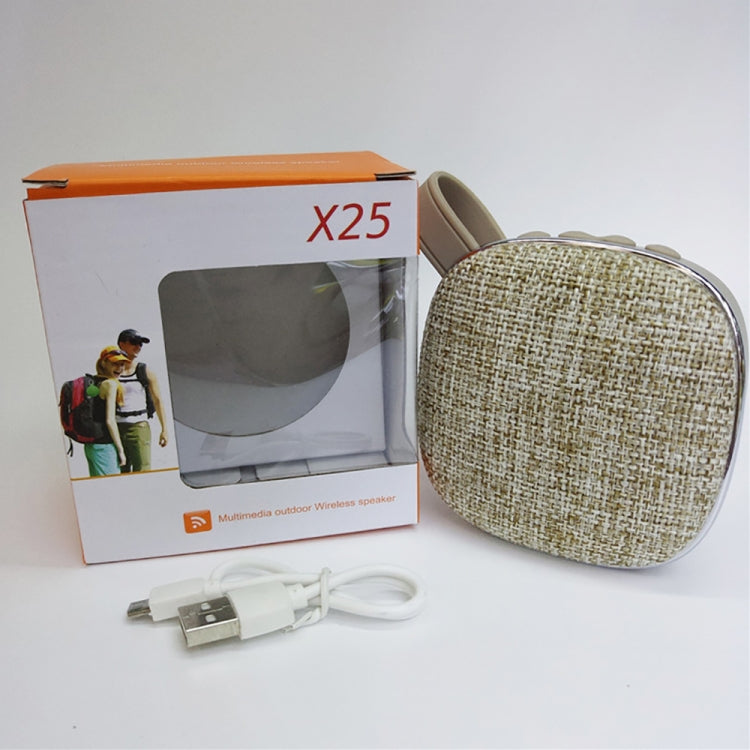 X25new Cloth Texture Square Portable Mini Bluetooth Speaker, Support Hands-free Call & TF Card & AUX, X25new Grey, X25new Blue, X25new Orange, X25new Green