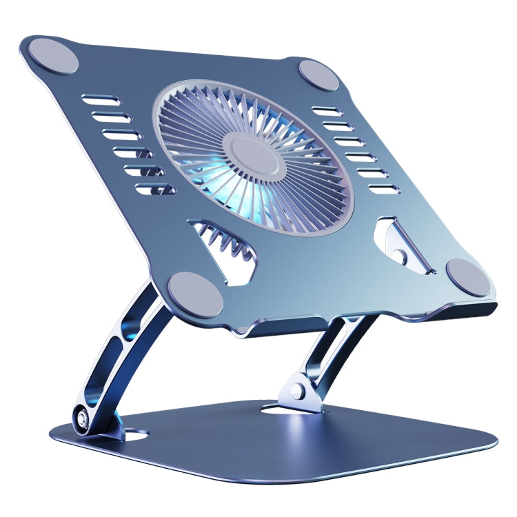 R-JUST HZ22 Dual-purpose Desktop Fan Aluminum Alloy Laptop  Bracket with Light, HZ22 (Silver), HZ22 (Tarnish)