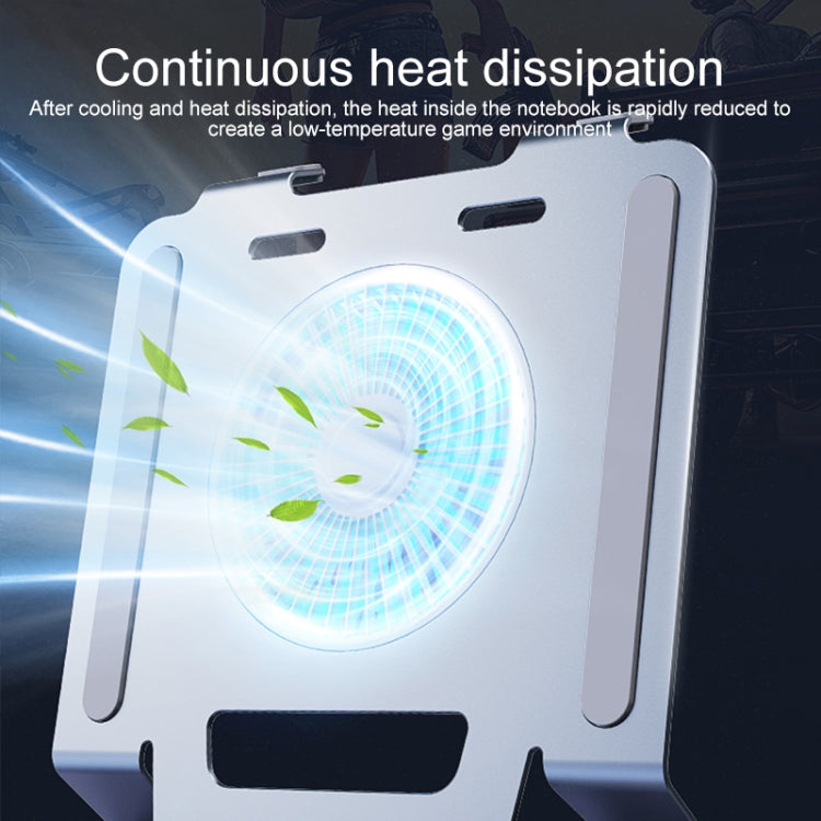 Ventilateur de bureau turbo R-JUST HZ25 3,5 W en alliage d'aluminium, support de refroidissement pour ordinateur portable