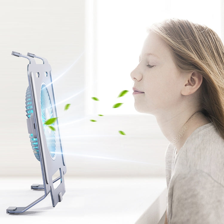 Ventilateur de bureau turbo R-JUST HZ25 3,5 W en alliage d'aluminium, support de refroidissement pour ordinateur portable