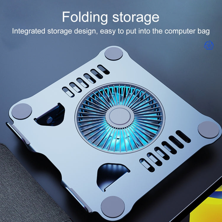 R- JUST HZ22-1 Rotating Dual-purpose Desktop Fan Aluminum Alloy Laptop Stand