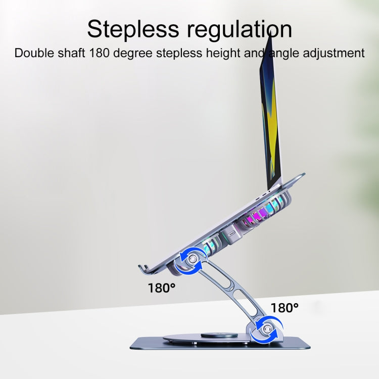 R- JUST HZ22-1 Rotating Dual-purpose Desktop Fan Aluminum Alloy Laptop Stand