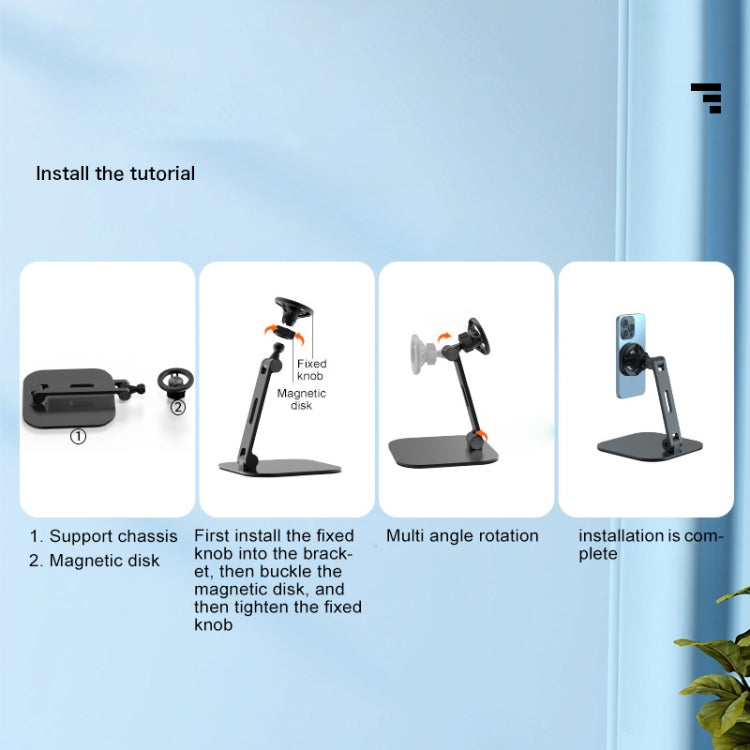 R-JUST HZ28 Magnetic Phone Tablet Aluminum Alloy Desktop Holder