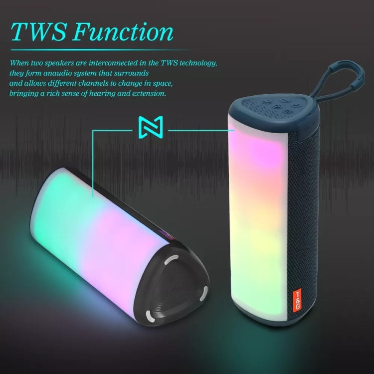 T&G TG357 Portable Wireless Bluetooth Speaker Outdoor Subwoofer with RGB Colorful Light & TWS, TG357