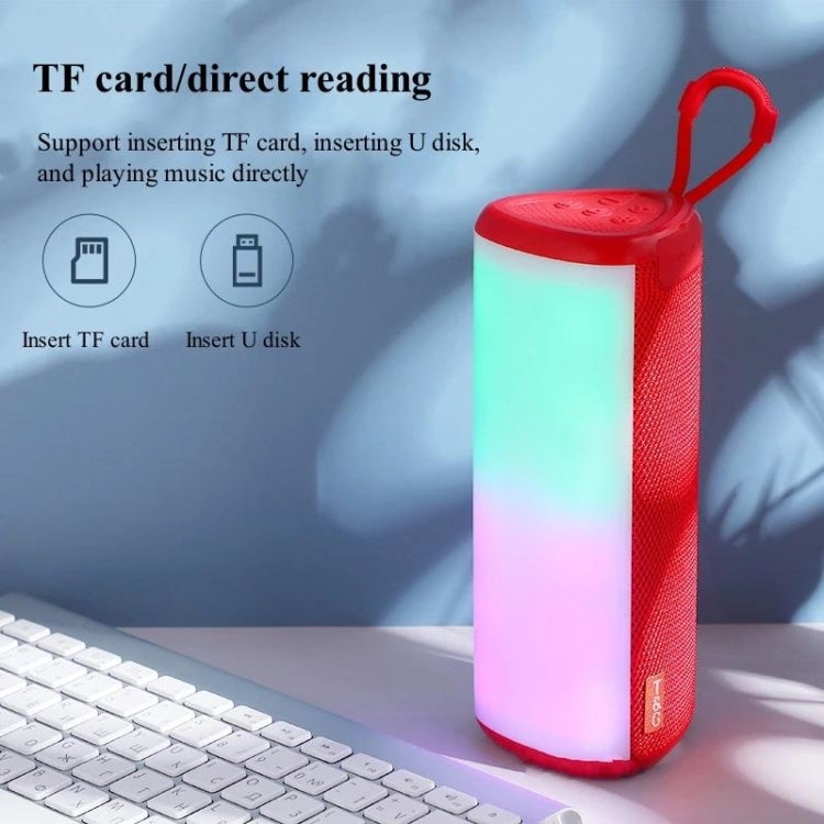 T&G TG357 Portable Wireless Bluetooth Speaker Outdoor Subwoofer with RGB Colorful Light & TWS, TG357