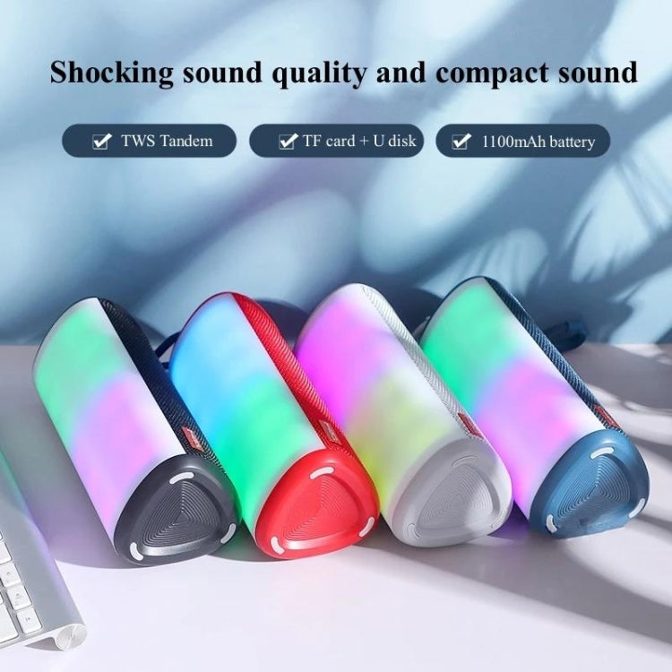 T&G TG357 Portable Wireless Bluetooth Speaker Outdoor Subwoofer with RGB Colorful Light & TWS, TG357