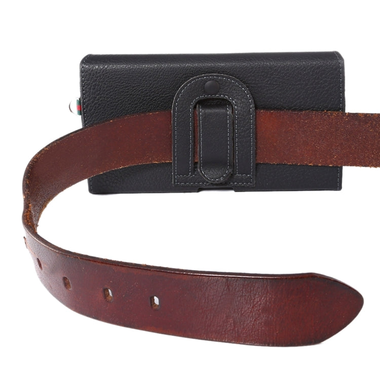 Universal Litchi Texture Vertical Flip Thwartwise PU Leather Case / Waist Bag with Back Splint & Card Slots & 15cm Lanyard for  iPhone 8 & 7  & 6s & 6, Galaxy SIV & SIII, Xiaomi Redmi 3 & 3X, Size: 14.3 x 7.5 x 1.5 cm