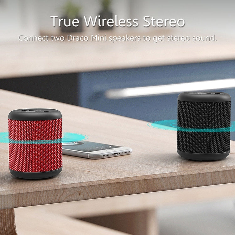 XDOBO Draco Mini IPX6 Waterproof Portable TWS Wireless Bluetooth Speaker Subwoofer, Draco Mini(Black), Draco Mini(Red)