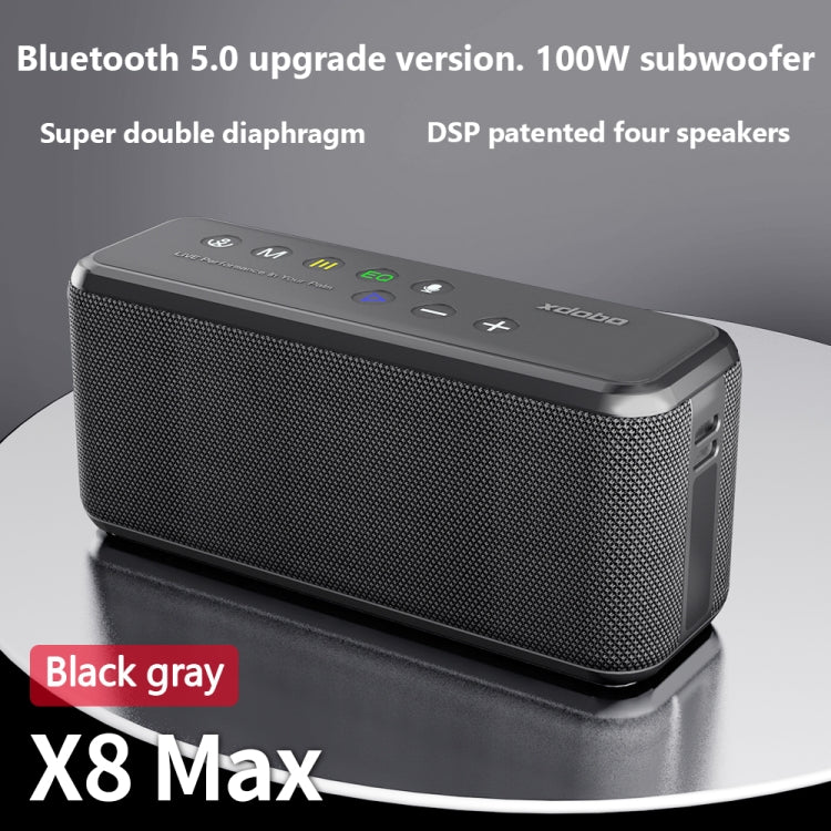 XDOBO X8 Max 100W Wireless Bluetooth Speaker Outdoor Subwoofer Support TWS & TF Card & U Disk, X8 Max