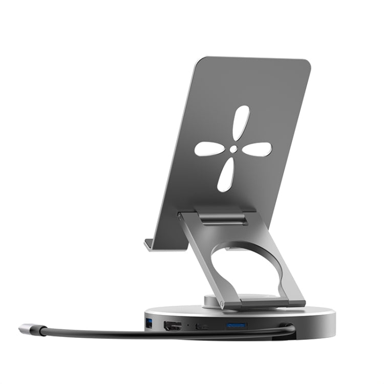 V269 Type-C / USB-C PD Power 4K/60Hz Multiport HUB Expansion Dock Swivel Stand HDMI Dongle Docking Station, V269