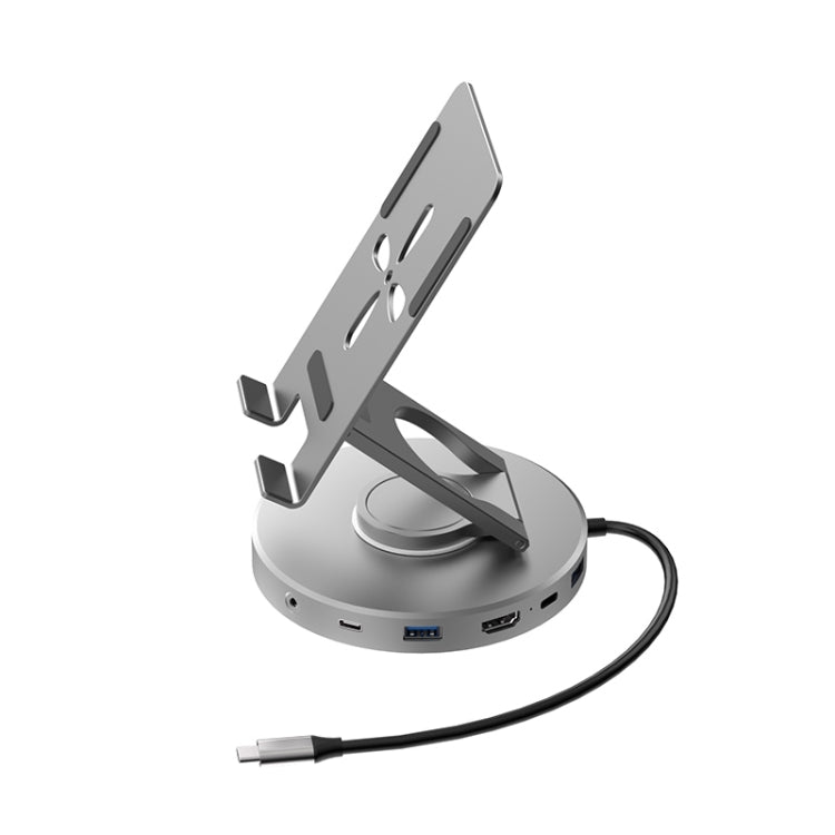 V269 Type-C / USB-C PD Power 4K/60Hz Multiport HUB Expansion Dock Swivel Stand HDMI Dongle Docking Station, V269