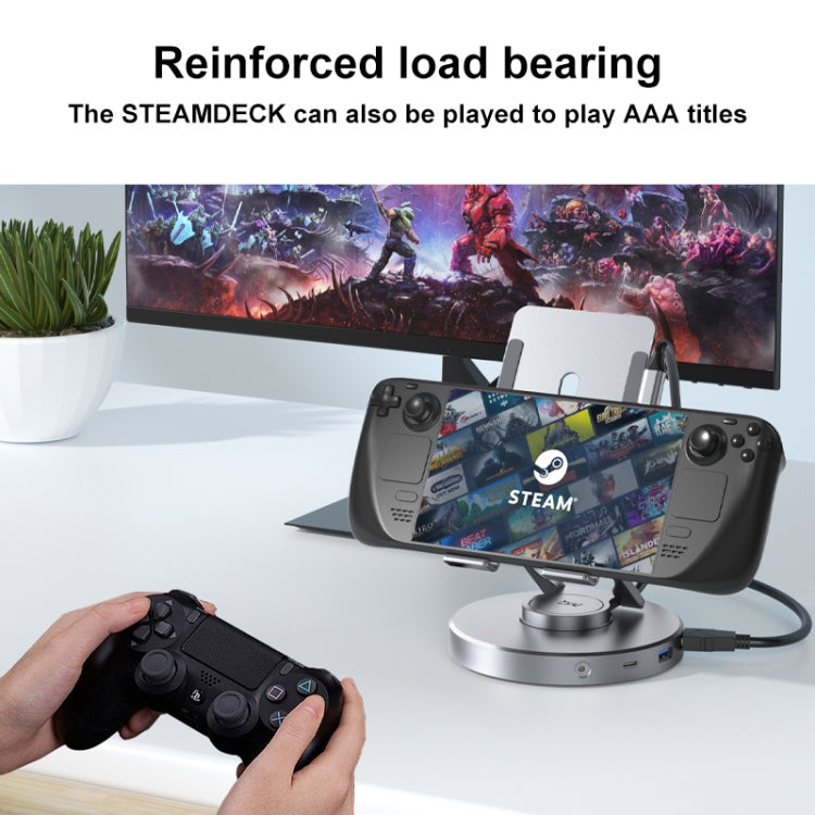 V269 Type-C / USB-C PD Power 4K/60Hz Multiport HUB Expansion Dock Swivel Stand HDMI Dongle Docking Station, V269