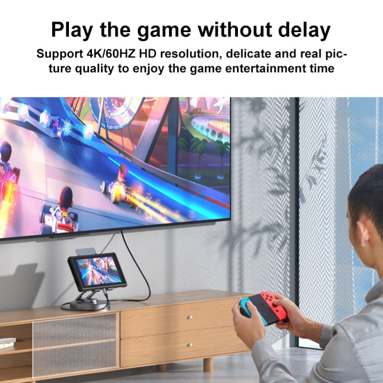 V269 Type-C / USB-C PD Power 4K/60Hz Multiport HUB Expansion Dock Swivel Stand HDMI Dongle Docking Station, V269