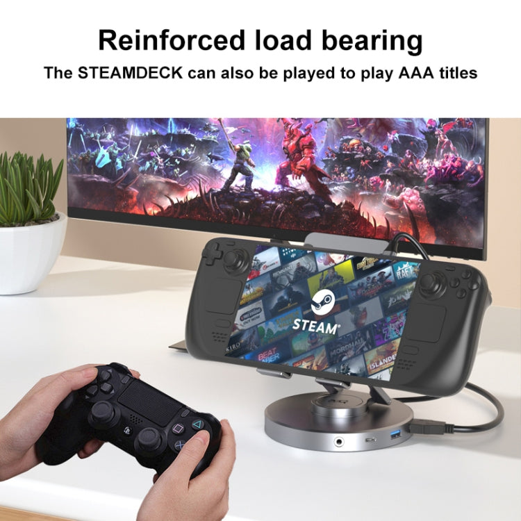 V269A 10 in 1 Type-C / USB-C PD Power 4K/60Hz Multiport HUB Expansion Dock Swivel Stand HDMI Dongle Docking Station, V269A