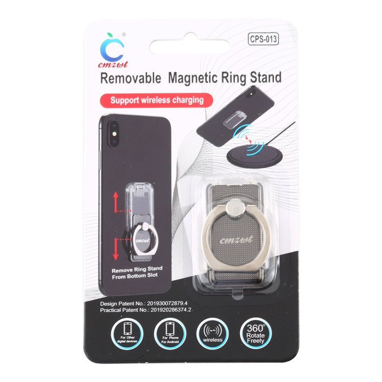 CPS-013 360 Degrees Rotate Freely Removable Magnetic Ring Stand Phone Holder, Support Wireless Charging