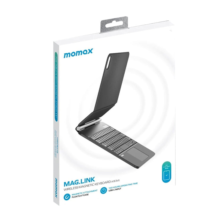 MOMAX KB3M MAG LINK Wireless Suspended Magnetic Keyboard Leather Case For iPad Pro 11 2022 / 2021 / 2020 / 2018 / Air 2022 / 2020 10.9, KB3M