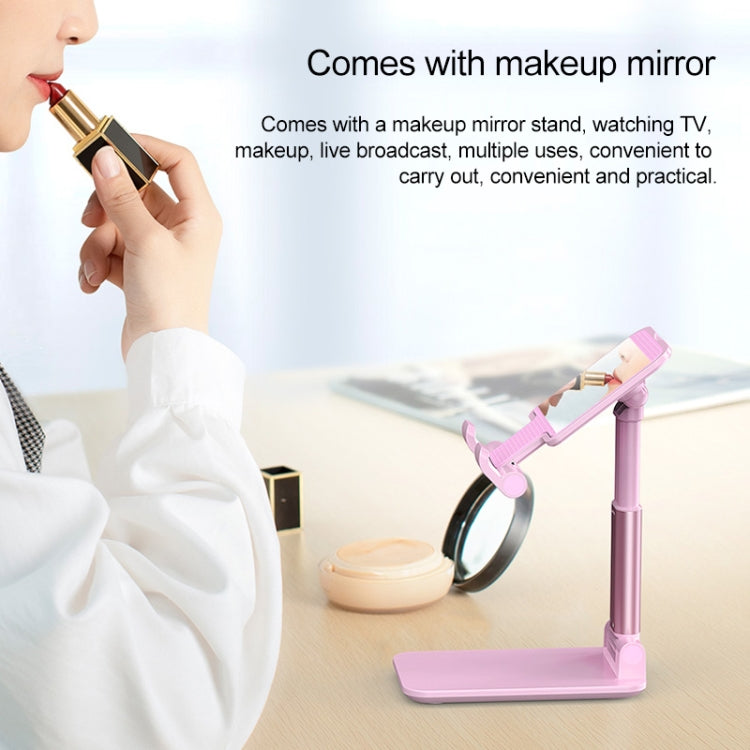 CH002 Universal Portable Foldable Mobile Phone Tablet Desktop Holder Bracket with Mirror